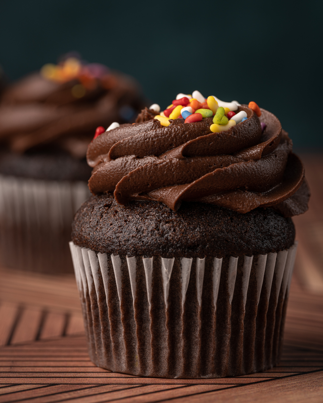 Cupcake de chocolate decorado